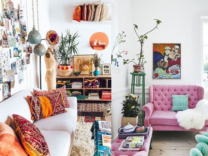 Decoración ecléctica en salón