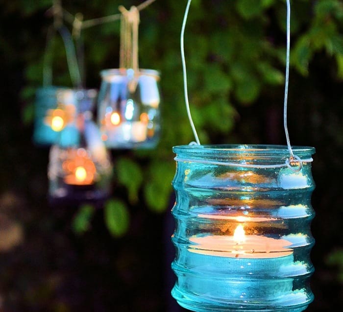 velas colgadas guirnalda