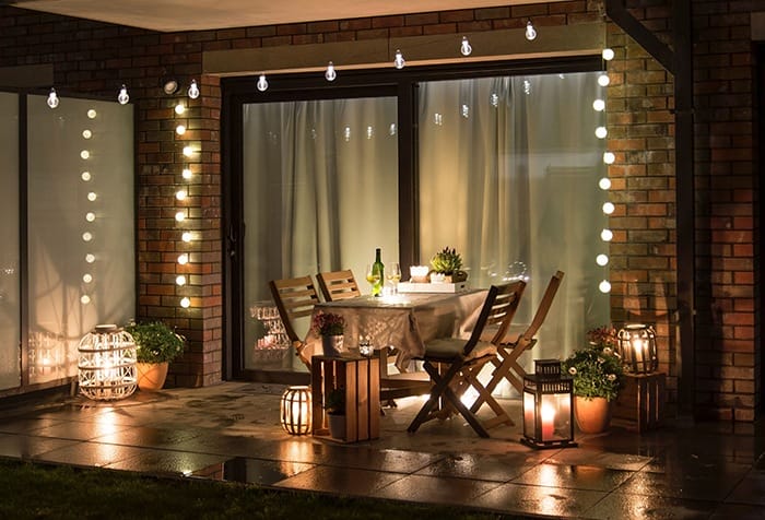 cena romantica luz calida