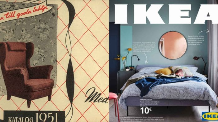 Catálogos IKEA 1951 y 2021
