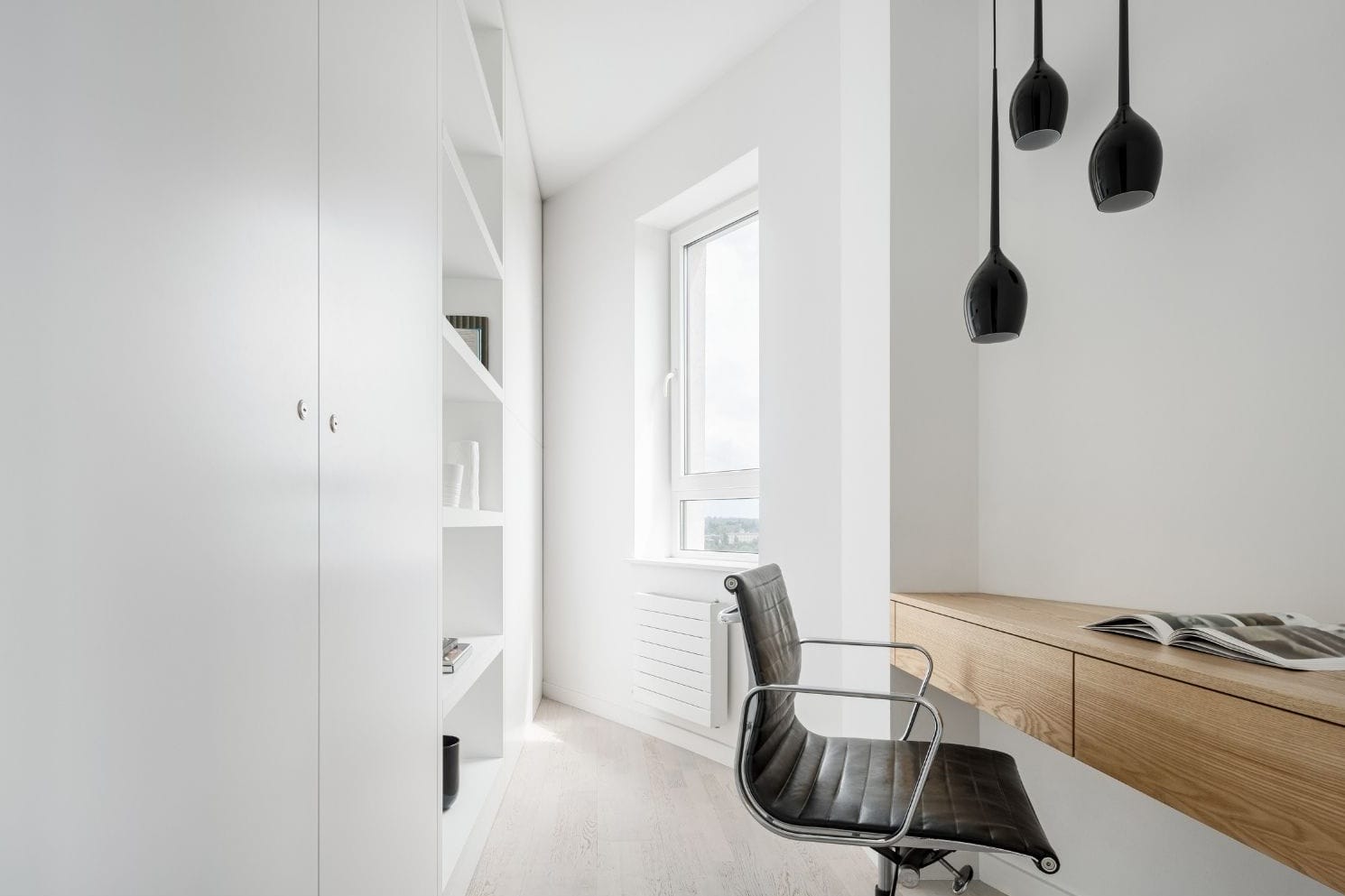 silla negra cuero diseño oficina