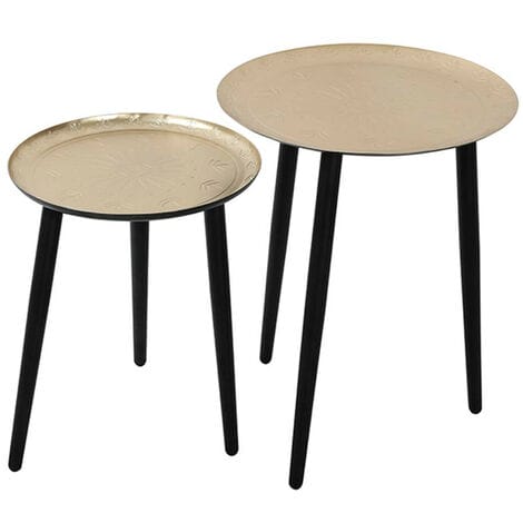 2 mesitas de café doradas en rebajas en ManoMano