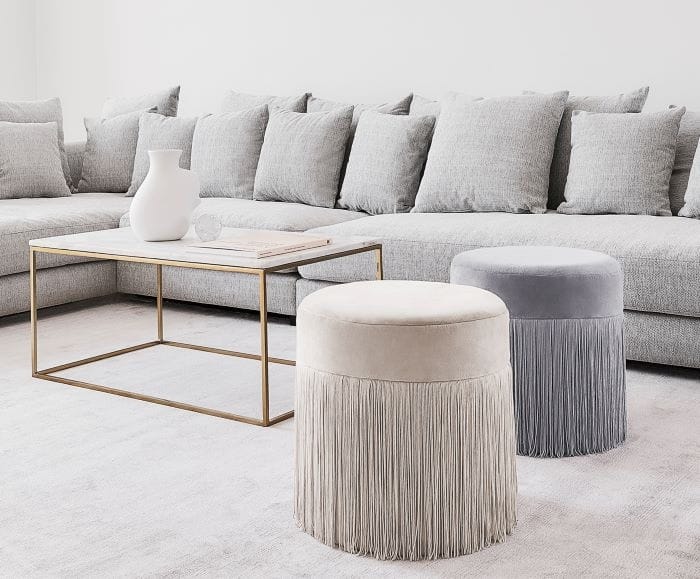 Puf con flecos Adriana para la decoración de tu comdor de Westwing