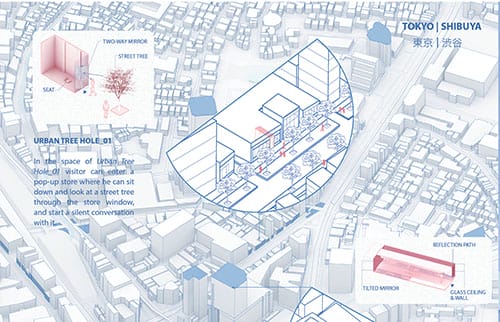 Proyecto Cohousing Urban Tree Hole en Tokio