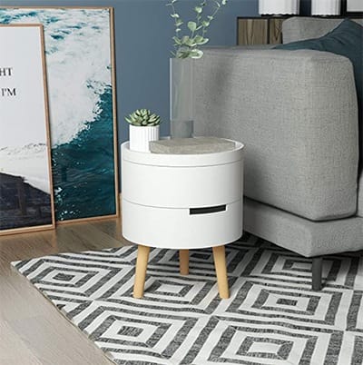 mesita noche nordica redondeada