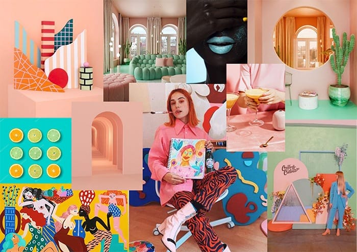 Diseño galeria de arte moodboard creado pro Aroa solana