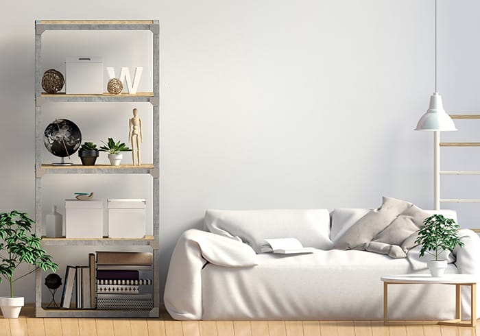 Habitación con diseño simple y colores claros