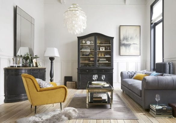 sillón de terciopelo estilo vintage de Maisons du Monde