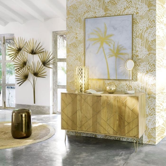 Taburete de cerámica bronce de estilo exótico