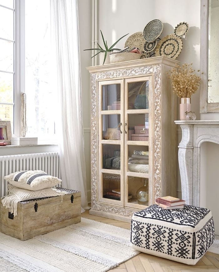 Vitrina de decoración exótica