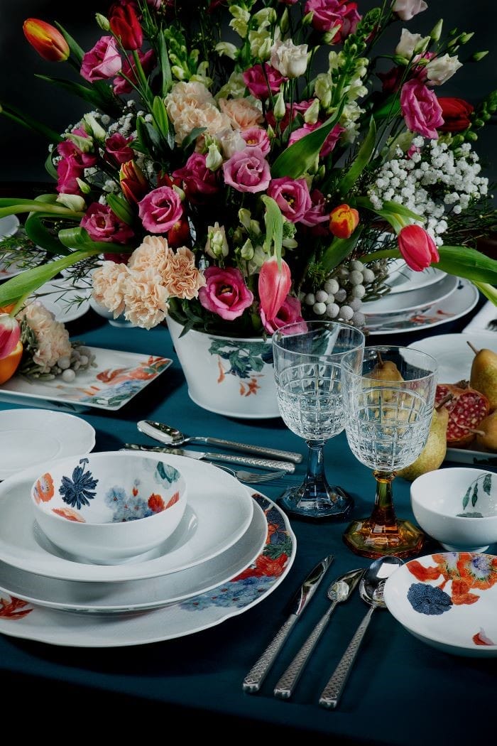 Detalle de una mesa primaveral