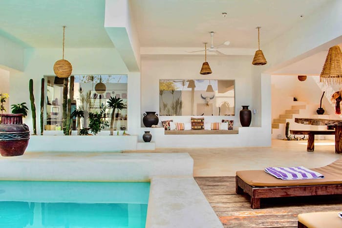 espacio estilo boho y mediterraneo en casa Alegría Airbnb México