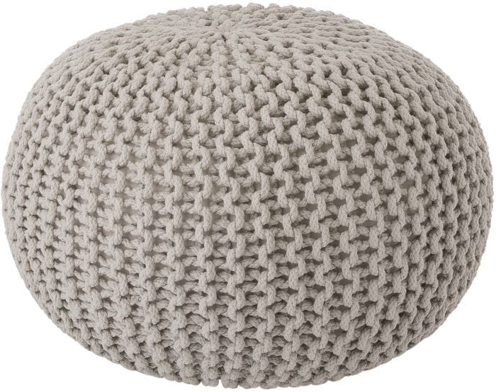 puf artesano de color greige