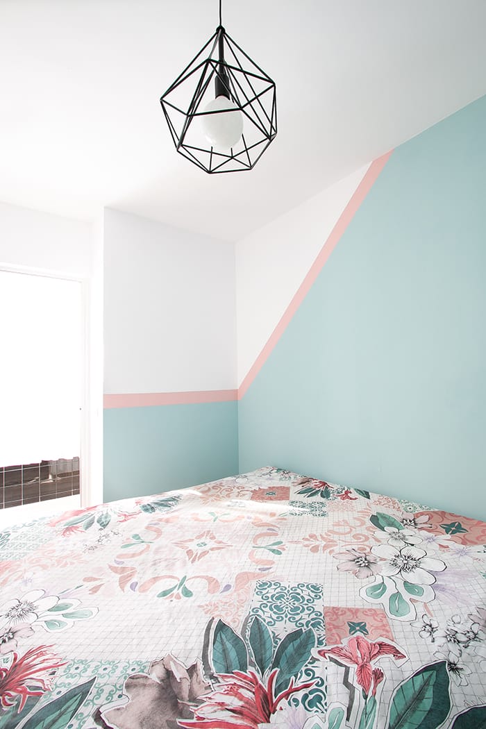 pintura color blocking dormitorio