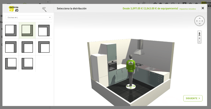 planificador 3D para diseñar cocinas online en Leroy Merlín