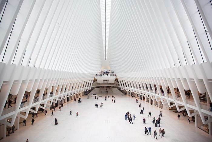 Edificio The Oculus visto desde el interior