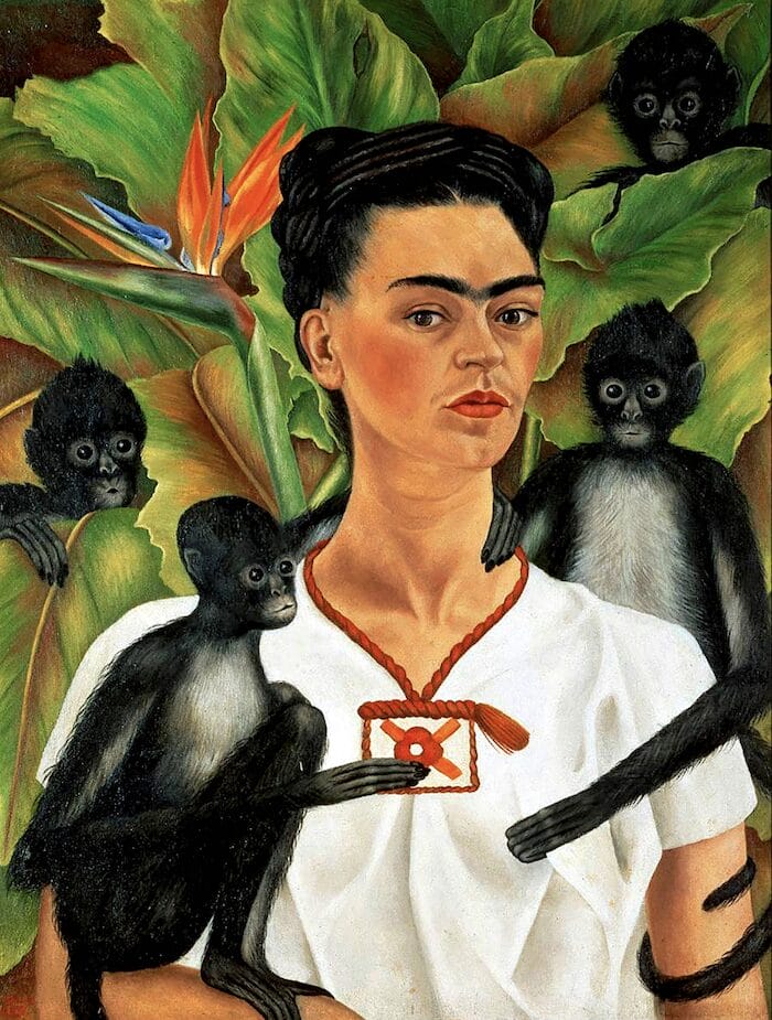 Autorretrato con monos de Frida Kahlo