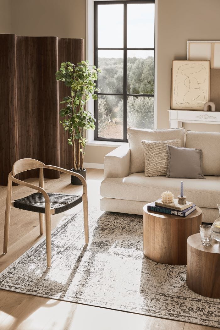 Salón estilo rústico moderno