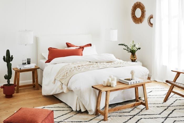 Dormitorio con decoración estilo rústico moderno