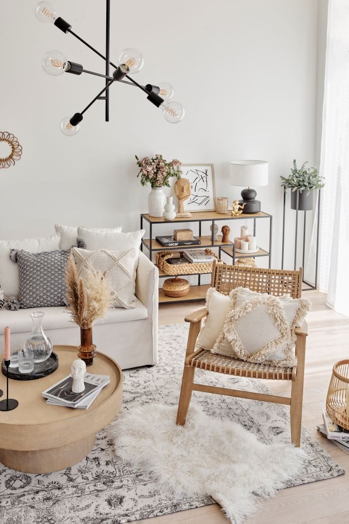 Salón rústico moderno con Westwing