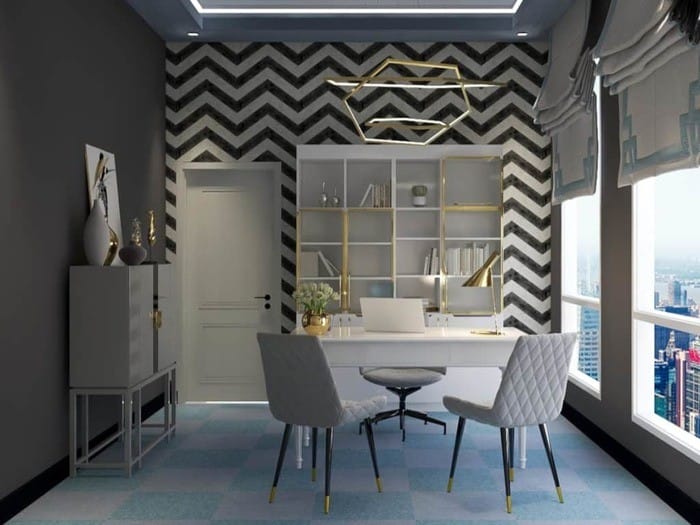 escritorio al estilo glam moderno