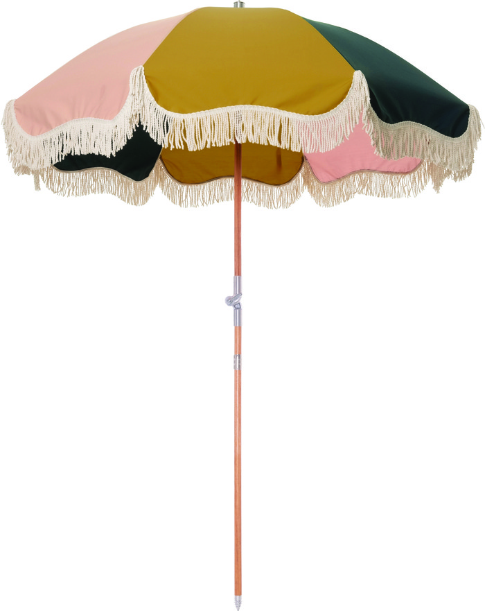Westwing Sombrilla con flecos Retro multicolor