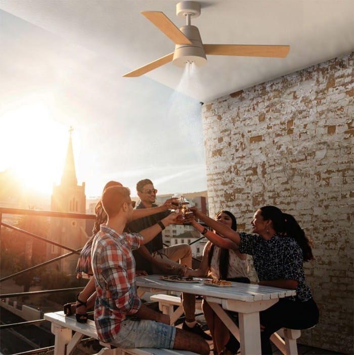 ventilador terraza madera nebulizador