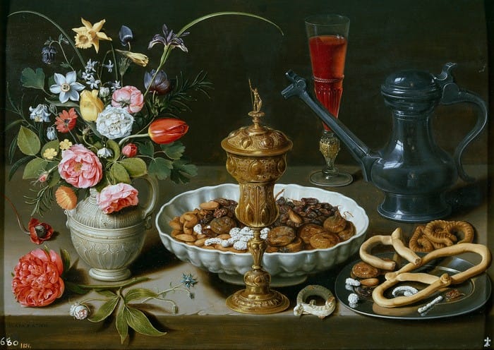 Obra pictórica Bodegón con flores de Clara Peeters