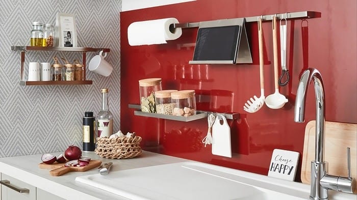 encimera utensilios colgadores