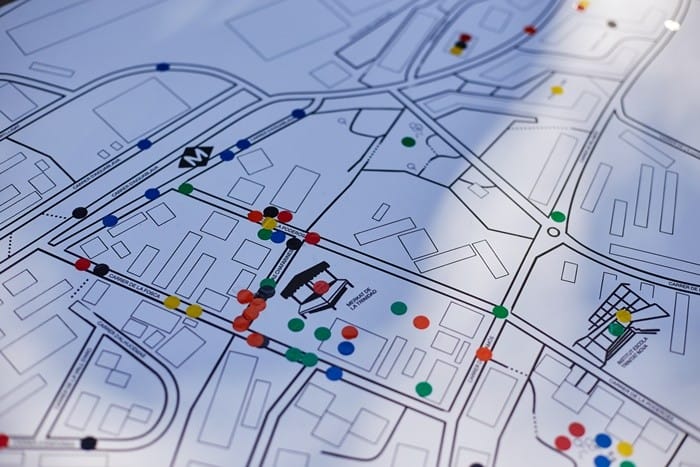 mapa circulos colores calle