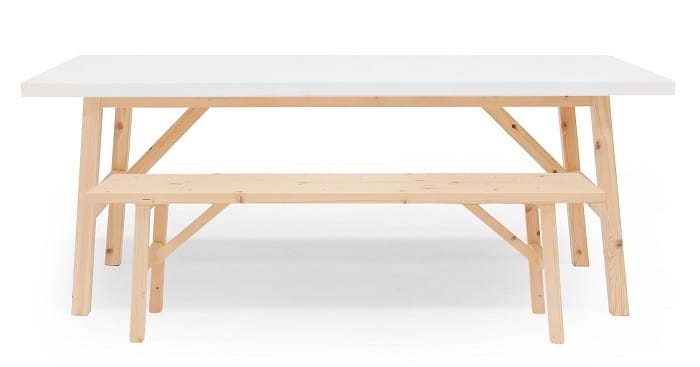 Mesa y banco en madera de Decowood
