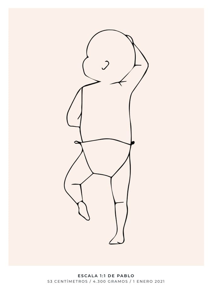 lamina tamaño bebe a escala personalizada