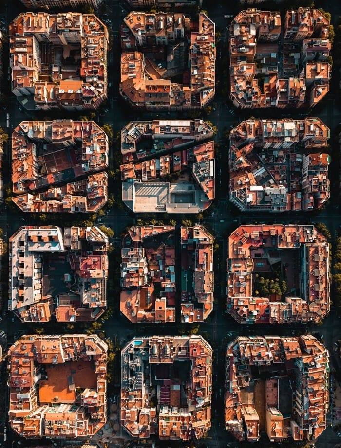 foto aerea orden barcelona calles