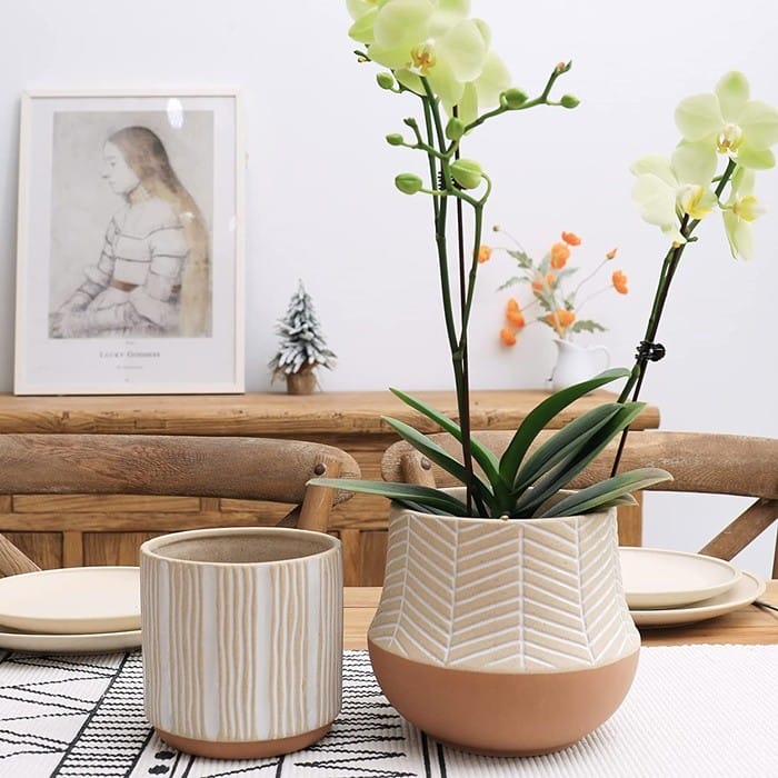 decorativo maceteros terracota dos piezas