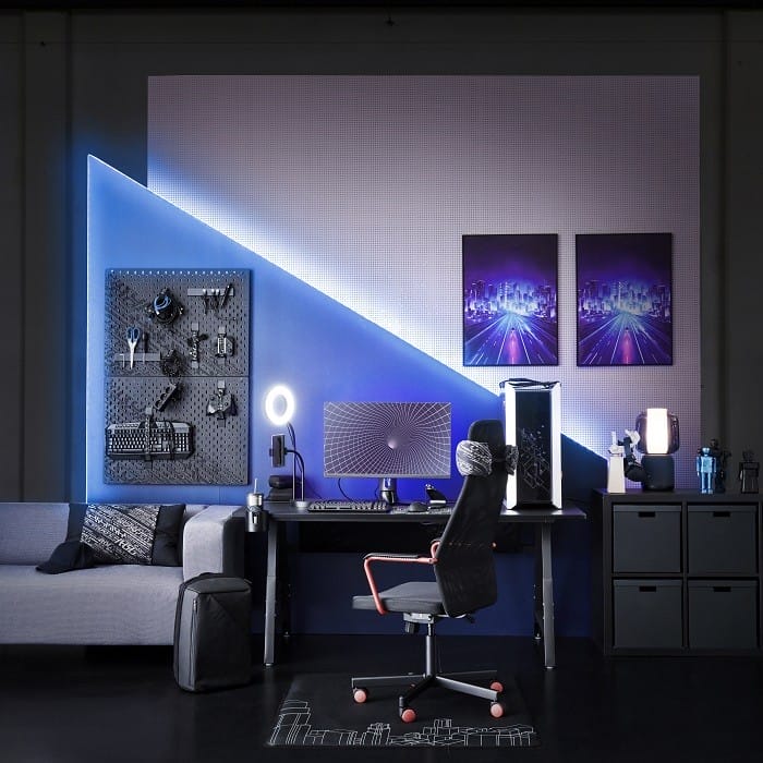 zona de habitación decorado con la colección Ikea gaming