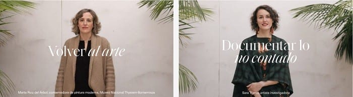 dos mujeres que trabajan en el museo Thyssen
