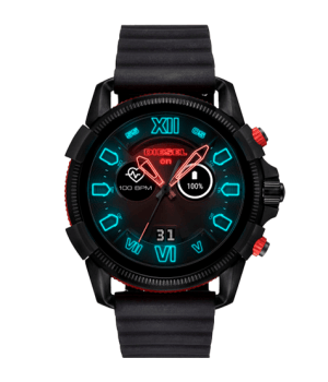 reloj tipo smartwatch en color negro de marca Diesel