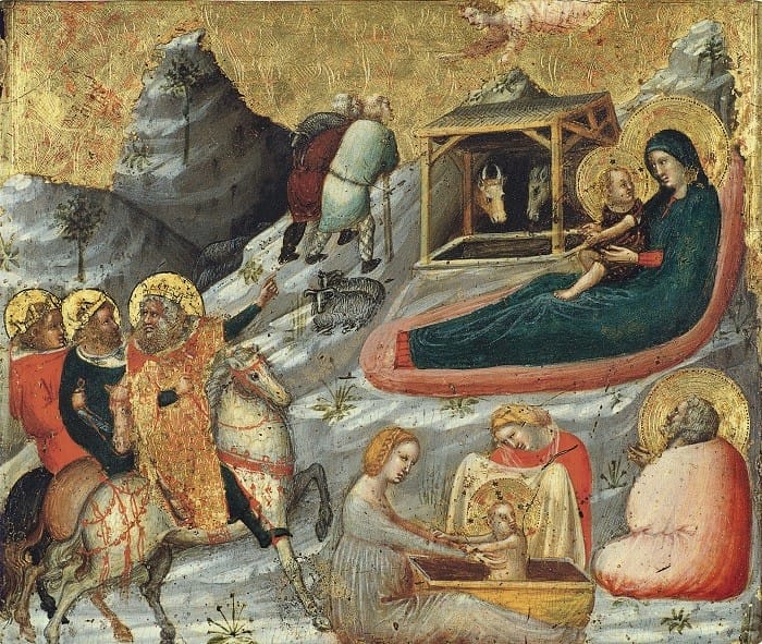La natividad y otros temas de la infancia de Cristo, hacia 1330 de Pietro di Rimini