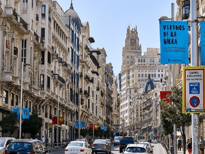 Vista de la Calle Gran Vía de Madrid
