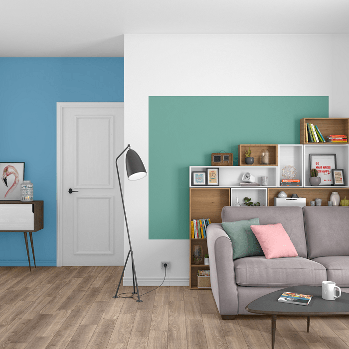 Paredes en varios colores de un salón