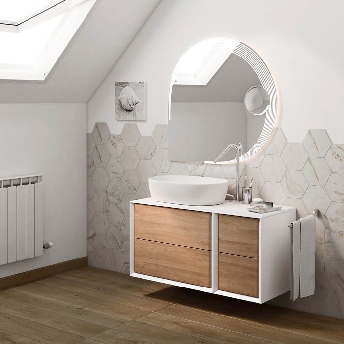 cuarto de baño en color blanco de Leroy Merlin