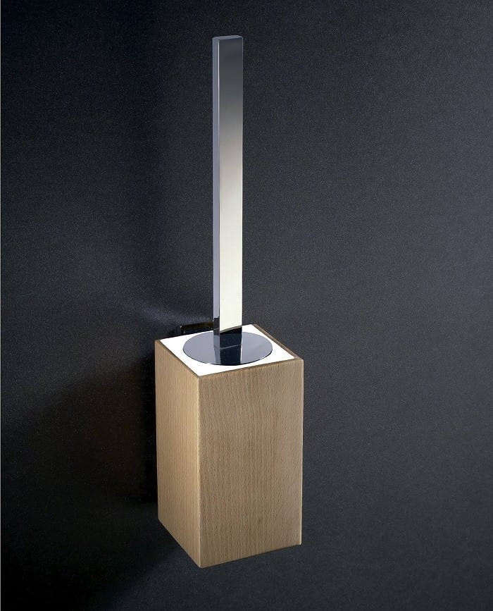 escobilla con escobillero a juego en madera