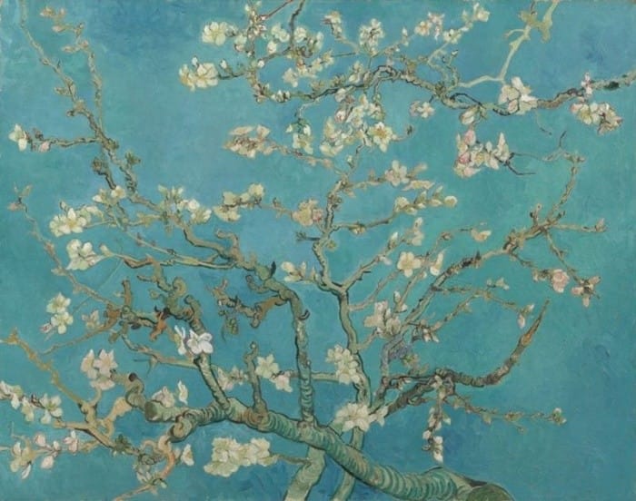 cuadro artista van gogh arbol flores