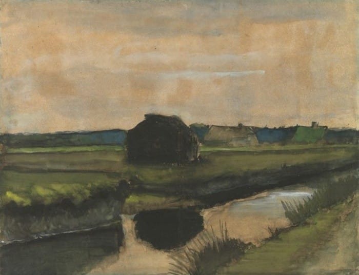 cuadro artista van gogh atardecer campo