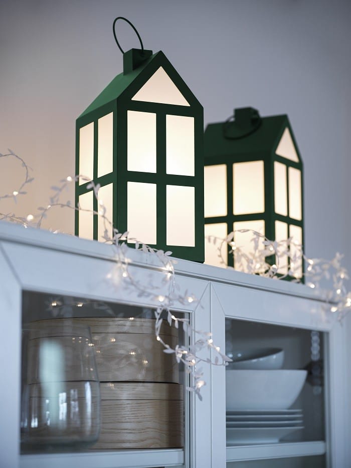 farolillos LED en forma de casas tipo gnomos