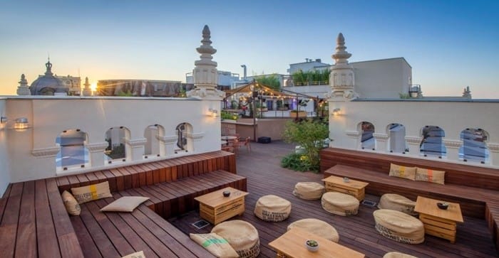 rooftop bancos exterior madera