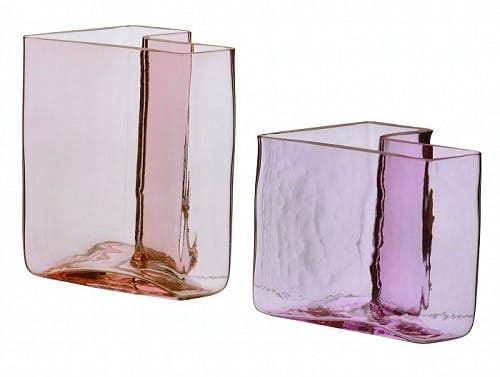 juego de dos jarrones color rosa de ikea