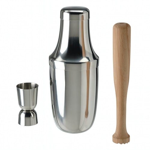 coctelera de acero con accesorios