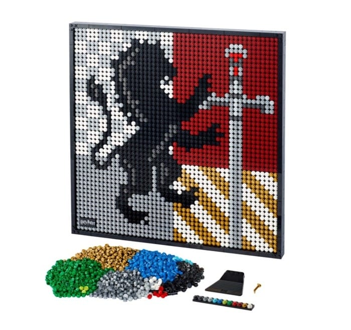 piezas arte cuadro leon colores lego