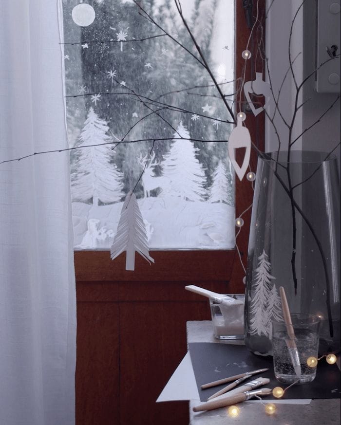 Pinceles para decorar en Navidad estilo invierno